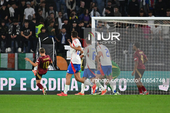 Leandro Trossard (BEL) scores the goal for 2-2 during the UEFA Nations League Matchday 3 match between Italy and Belgium at the Olympic Stad...