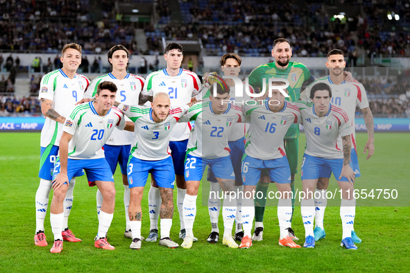 Italy line up during the UEFA Nations League 2024/25 League A Group A2 match between Italy and Belgium at Stadio Olimpico on October 10, 202...