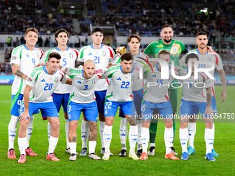 Italy line up during the UEFA Nations League 2024/25 League A Group A2 match between Italy and Belgium at Stadio Olimpico on October 10, 202...