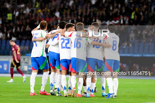 Andrea Cambiaso of Italy celebrates after scoring first goal during the UEFA Nations League 2024/25 League A Group A2 match between Italy an...