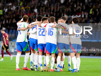 Andrea Cambiaso of Italy celebrates after scoring first goal during the UEFA Nations League 2024/25 League A Group A2 match between Italy an...