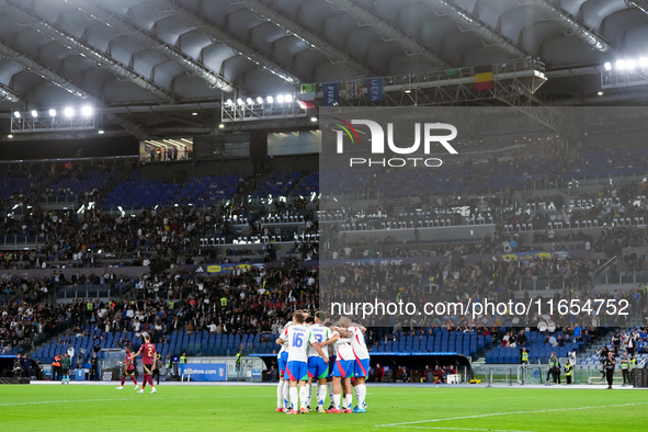 Andrea Cambiaso of Italy celebrates after scoring first goal during the UEFA Nations League 2024/25 League A Group A2 match between Italy an...