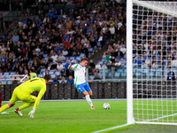 Matteo Retegui of Italy scores second goal during the UEFA Nations League 2024/25 League A Group A2 match between Italy and Belgium at Stadi...