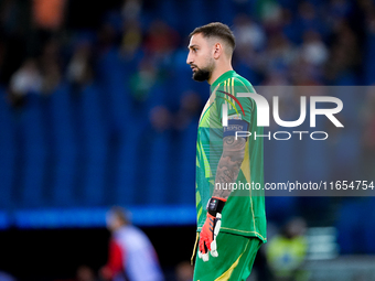 Gianluigi Donnarumma of Italy looks on during the UEFA Nations League 2024/25 League A Group A2 match between Italy and Belgium at Stadio Ol...