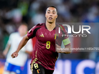 Youri Tielemans of Belgium looks on during the UEFA Nations League 2024/25 League A Group A2 match between Italy and Belgium at Stadio Olimp...