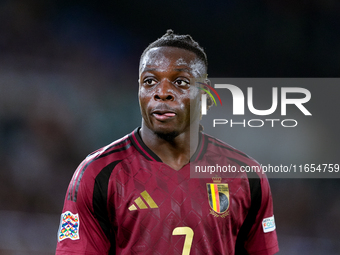 Jeremy Doku of Belgium looks on during the UEFA Nations League 2024/25 League A Group A2 match between Italy and Belgium at Stadio Olimpico...