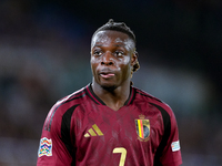 Jeremy Doku of Belgium looks on during the UEFA Nations League 2024/25 League A Group A2 match between Italy and Belgium at Stadio Olimpico...