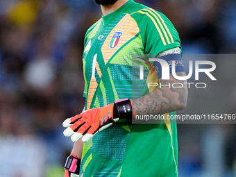 Gianluigi Donnarumma of Italy looks on during the UEFA Nations League 2024/25 League A Group A2 match between Italy and Belgium at Stadio Ol...