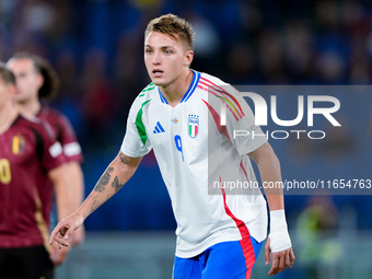 Matteo Retegui of Italy looks on during the UEFA Nations League 2024/25 League A Group A2 match between Italy and Belgium at Stadio Olimpico...