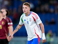 Matteo Retegui of Italy looks on during the UEFA Nations League 2024/25 League A Group A2 match between Italy and Belgium at Stadio Olimpico...