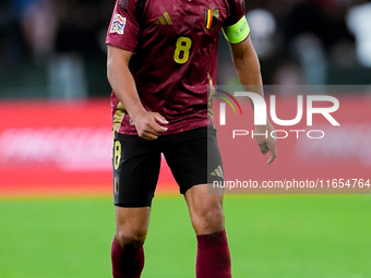 Youri Tielemans of Belgium during the UEFA Nations League 2024/25 League A Group A2 match between Italy and Belgium at Stadio Olimpico on Oc...