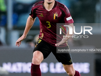 Arthur Theate of Belgium during the UEFA Nations League 2024/25 League A Group A2 match between Italy and Belgium at Stadio Olimpico on Octo...