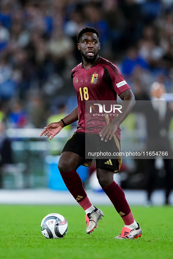 Orel Mangala of Belgium during the UEFA Nations League 2024/25 League A Group A2 match between Italy and Belgium at Stadio Olimpico on Octob...