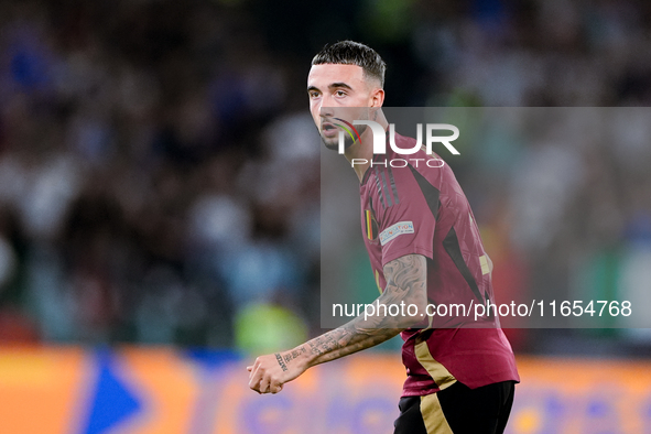 Zeno Debast of Belgium looks on during the UEFA Nations League 2024/25 League A Group A2 match between Italy and Belgium at Stadio Olimpico...