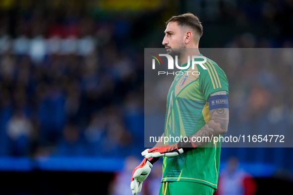 Gianluigi Donnarumma of Italy looks on during the UEFA Nations League 2024/25 League A Group A2 match between Italy and Belgium at Stadio Ol...