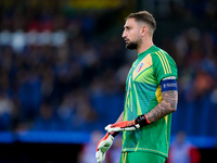 Gianluigi Donnarumma of Italy looks on during the UEFA Nations League 2024/25 League A Group A2 match between Italy and Belgium at Stadio Ol...