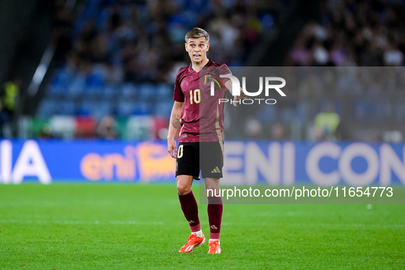 Leonardo Trossard of Belgium gestures during the UEFA Nations League 2024/25 League A Group A2 match between Italy and Belgium at Stadio Oli...