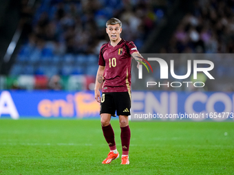 Leonardo Trossard of Belgium gestures during the UEFA Nations League 2024/25 League A Group A2 match between Italy and Belgium at Stadio Oli...