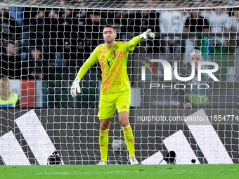 Koen Casteels of Belgium gestures during the UEFA Nations League 2024/25 League A Group A2 match between Italy and Belgium at Stadio Olimpic...