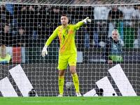 Koen Casteels of Belgium gestures during the UEFA Nations League 2024/25 League A Group A2 match between Italy and Belgium at Stadio Olimpic...