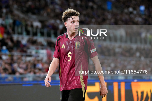 Maxim De Cuyper of Belgium looks on during the UEFA Nations League 2024/25 League A Group A2 match between Italy and Belgium at Stadio Olimp...