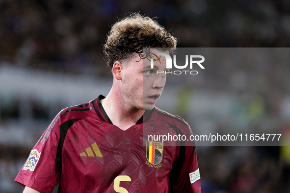 Maxim De Cuyper of Belgium looks on during the UEFA Nations League 2024/25 League A Group A2 match between Italy and Belgium at Stadio Olimp...