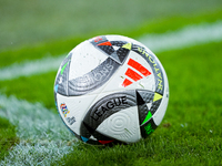 Official UEFA Nations League match ball during the UEFA Nations League 2024/25 League A Group A2 match between Italy and Belgium at Stadio O...