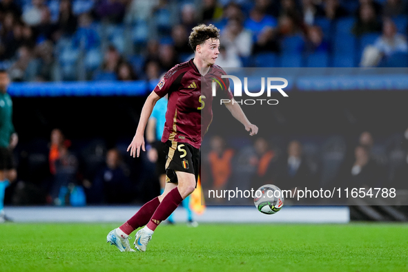 Maxim De Cuyper of Belgium during the UEFA Nations League 2024/25 League A Group A2 match between Italy and Belgium at Stadio Olimpico on Oc...