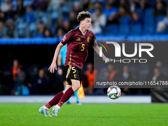 Maxim De Cuyper of Belgium during the UEFA Nations League 2024/25 League A Group A2 match between Italy and Belgium at Stadio Olimpico on Oc...