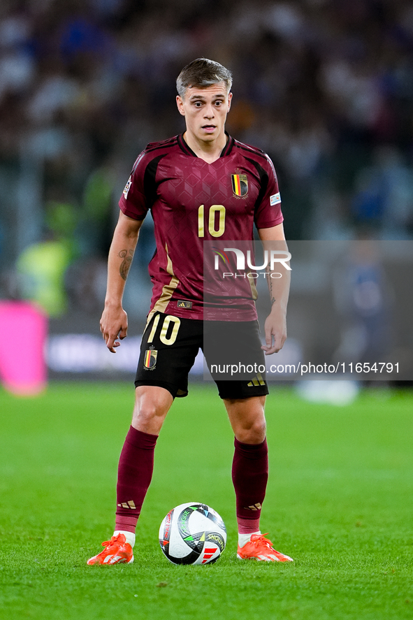 Leonardo Trossard of Belgium during the UEFA Nations League 2024/25 League A Group A2 match between Italy and Belgium at Stadio Olimpico on...