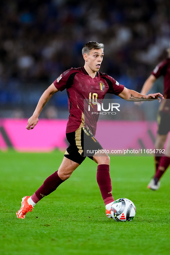 Leonardo Trossard of Belgium during the UEFA Nations League 2024/25 League A Group A2 match between Italy and Belgium at Stadio Olimpico on...