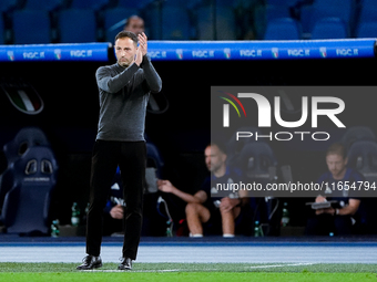 Domenico Tedesco head coach of Belgium gestures during the UEFA Nations League 2024/25 League A Group A2 match between Italy and Belgium at...