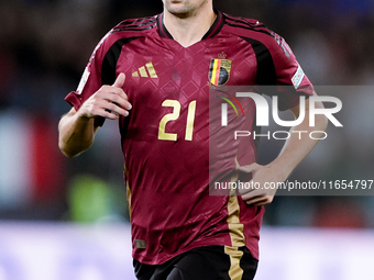 Timothy Castagne of Belgium looks on during the UEFA Nations League 2024/25 League A Group A2 match between Italy and Belgium at Stadio Olim...