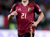 Timothy Castagne of Belgium looks on during the UEFA Nations League 2024/25 League A Group A2 match between Italy and Belgium at Stadio Olim...