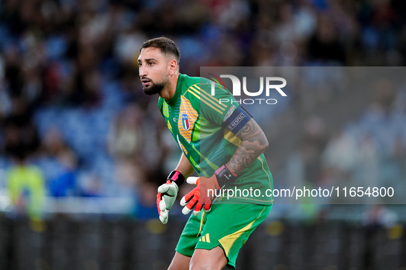 Gianluigi Donnarumma of Italy looks on during the UEFA Nations League 2024/25 League A Group A2 match between Italy and Belgium at Stadio Ol...