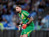 Gianluigi Donnarumma of Italy looks on during the UEFA Nations League 2024/25 League A Group A2 match between Italy and Belgium at Stadio Ol...