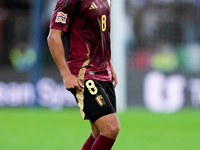 Youri Tielemans of Belgium during the UEFA Nations League 2024/25 League A Group A2 match between Italy and Belgium at Stadio Olimpico on Oc...