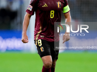 Youri Tielemans of Belgium during the UEFA Nations League 2024/25 League A Group A2 match between Italy and Belgium at Stadio Olimpico on Oc...