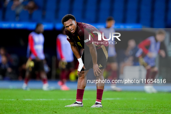 Lois Openda of Belgium looks dejected during the UEFA Nations League 2024/25 League A Group A2 match between Italy and Belgium at Stadio Oli...