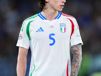 Riccardo Calafiori of Italy looks on during the UEFA Nations League 2024/25 League A Group A2 match between Italy and Belgium at Stadio Olim...