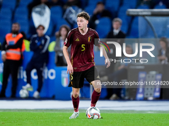 Maxim De Cuyper of Belgium during the UEFA Nations League 2024/25 League A Group A2 match between Italy and Belgium at Stadio Olimpico on Oc...