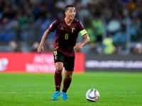 Youri Tielemans of Belgium during the UEFA Nations League 2024/25 League A Group A2 match between Italy and Belgium at Stadio Olimpico on Oc...