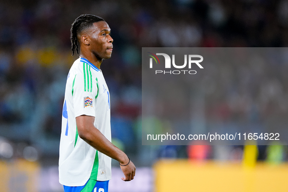 Destiny Udogie of Italy looks on during the UEFA Nations League 2024/25 League A Group A2 match between Italy and Belgium at Stadio Olimpico...