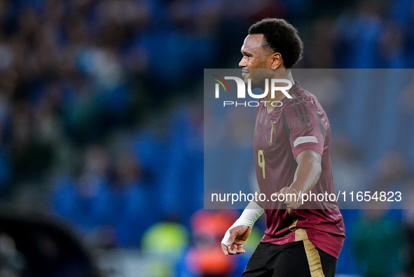 Lois Openda of Belgium gestures during the UEFA Nations League 2024/25 League A Group A2 match between Italy and Belgium at Stadio Olimpico...