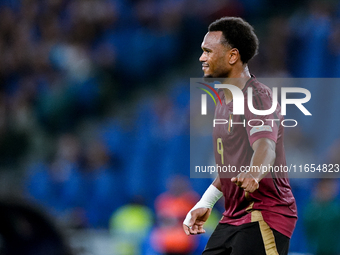 Lois Openda of Belgium gestures during the UEFA Nations League 2024/25 League A Group A2 match between Italy and Belgium at Stadio Olimpico...