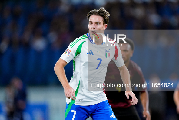 Nicolo' Fagioli of Italy looks on during the UEFA Nations League 2024/25 League A Group A2 match between Italy and Belgium at Stadio Olimpic...