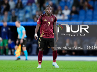 Jeremy Doku of Belgium looks on during the UEFA Nations League 2024/25 League A Group A2 match between Italy and Belgium at Stadio Olimpico...