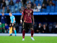 Jeremy Doku of Belgium looks on during the UEFA Nations League 2024/25 League A Group A2 match between Italy and Belgium at Stadio Olimpico...