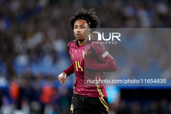 Malick Fofana of Belgium looks on during the UEFA Nations League 2024/25 League A Group A2 match between Italy and Belgium at Stadio Olimpic...