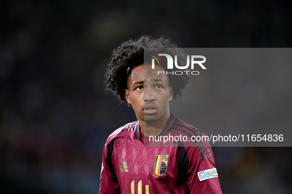 Malick Fofana of Belgium looks on during the UEFA Nations League 2024/25 League A Group A2 match between Italy and Belgium at Stadio Olimpic...